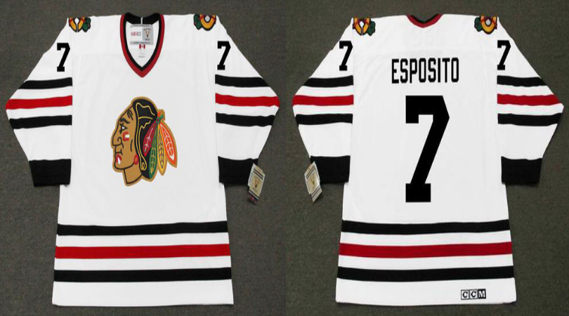 2019 Men Chicago Blackhawks 7 Esposito white CCM NHL jerseys